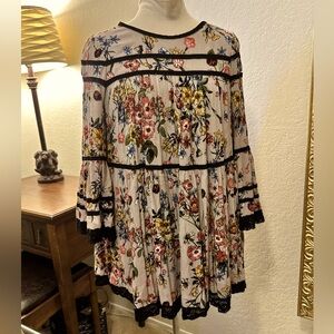Anthropologie AZEL HAZEL babydoll Bell Sleeve floral Dress